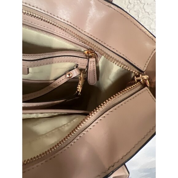 Michael Kors Tote Bag Brown Logo Print Leather Trim Style 30T8TN1T1B Authenticat - Picture 10 of 16